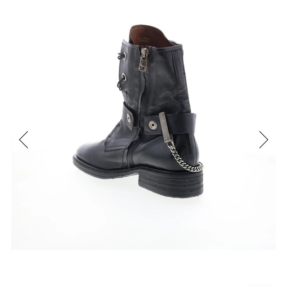 A.S.98 “Faust” Black Leather Combat Boots with Silver Accents - Picture 9 of 11